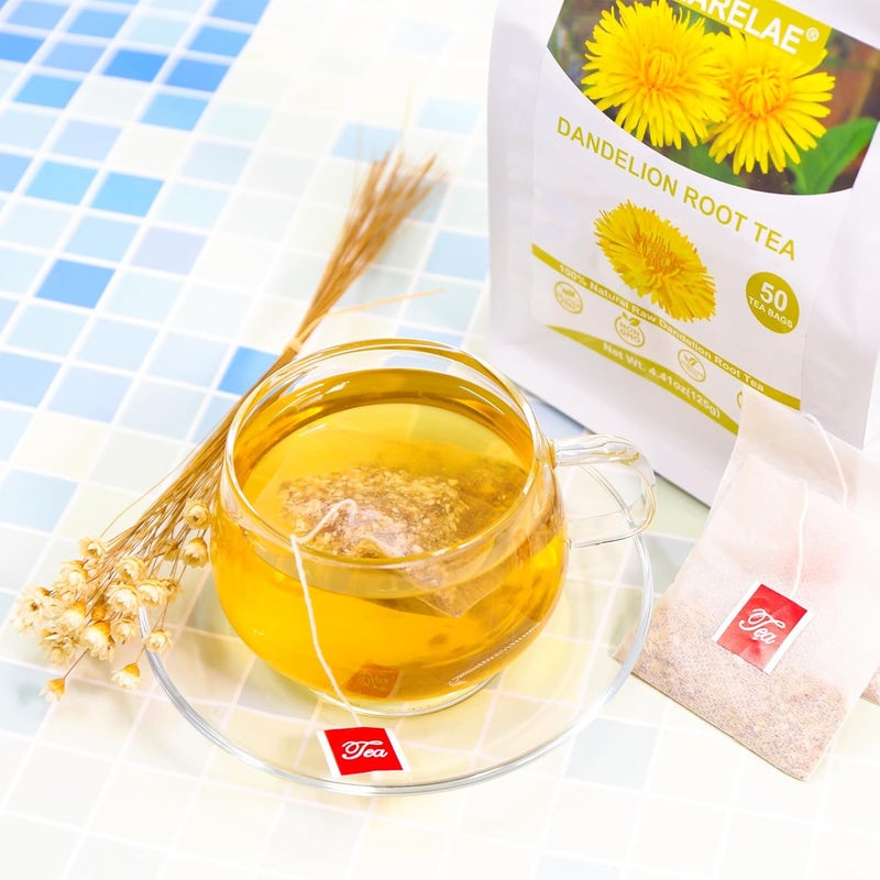 TEARELAE Dandelion Root Tea - 50 Count Premium Raw Tea Bags - Caffeine Free - Image 3